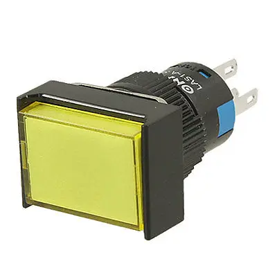 Yellow Lamp Panel Mount 1NO 1NC Momentary Push Button Switch Eiikw
