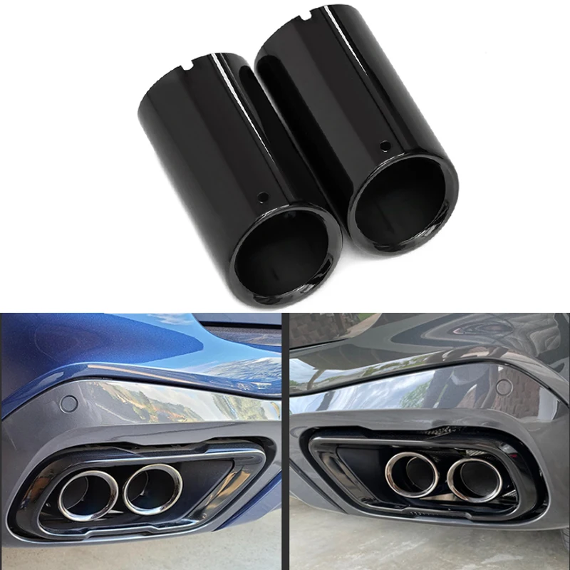 4 PCS/lot Car Exhaust Tip Trim Exhaust Cover For BMW X5 G05 X6 G06 X7 G07 M Sport Tailpipe Nozzle Muffler Tip