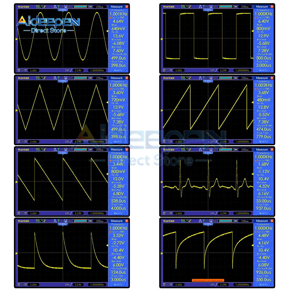 FG-200 Function Signal Generator Sine+Square+Triangle+Sawtooth Waveform Output 0.01Hz-500KHz Signal Generator Adjustable Module