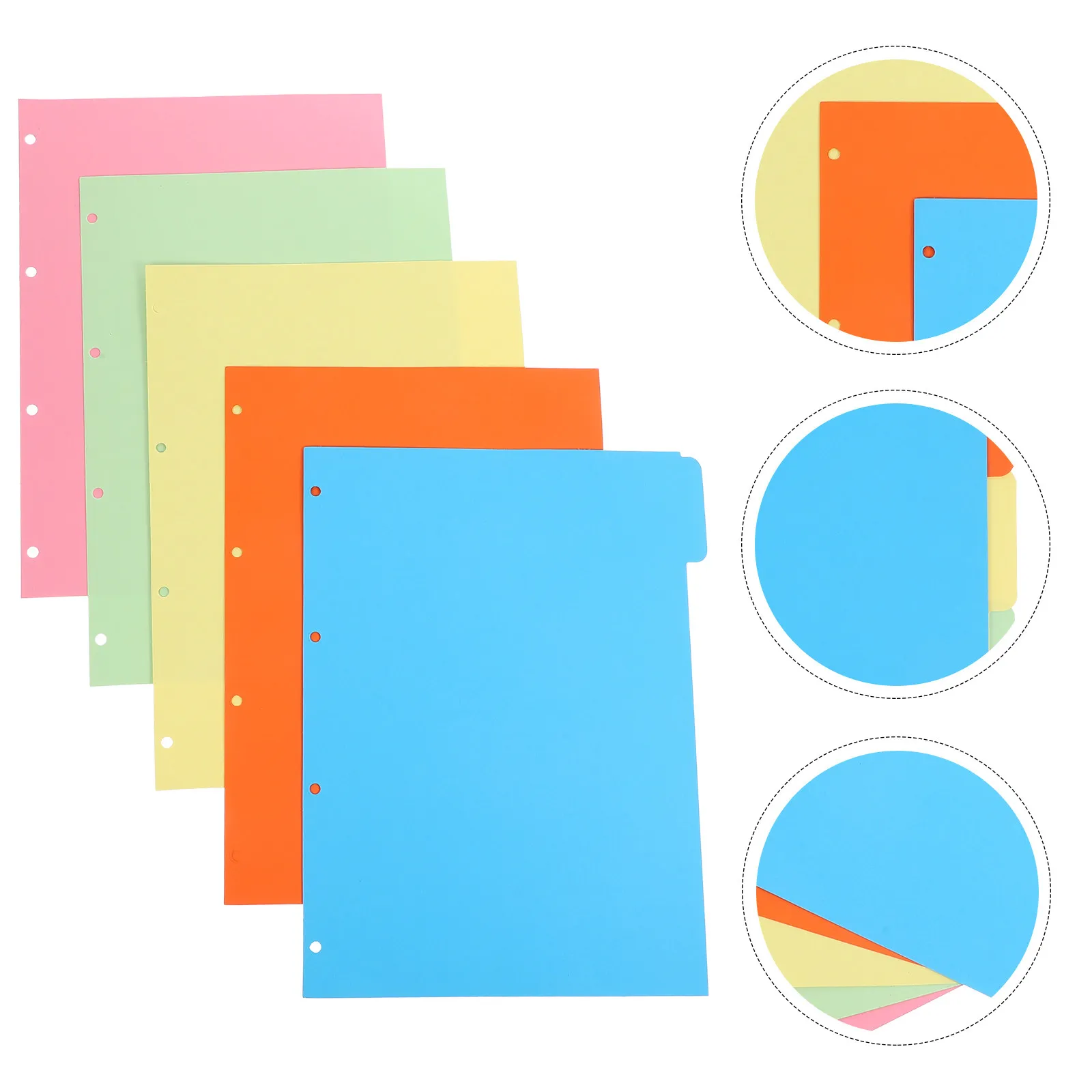 

4 комплекта разделителей для папок формата А4, яркие цветные разделители для блокнотов, тетрадей, ежедневников, органайзеров, маркеры страниц