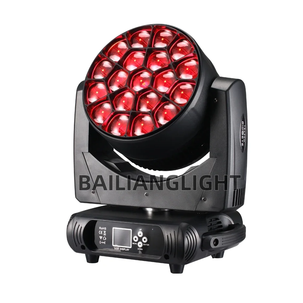 4PZ 19X40W LED Strahl Waschen Große Bienen Augen RGBW Zoom Moving Head Beleuchtung Mit LED Blende DJ Disco Bühne – Detail 9
