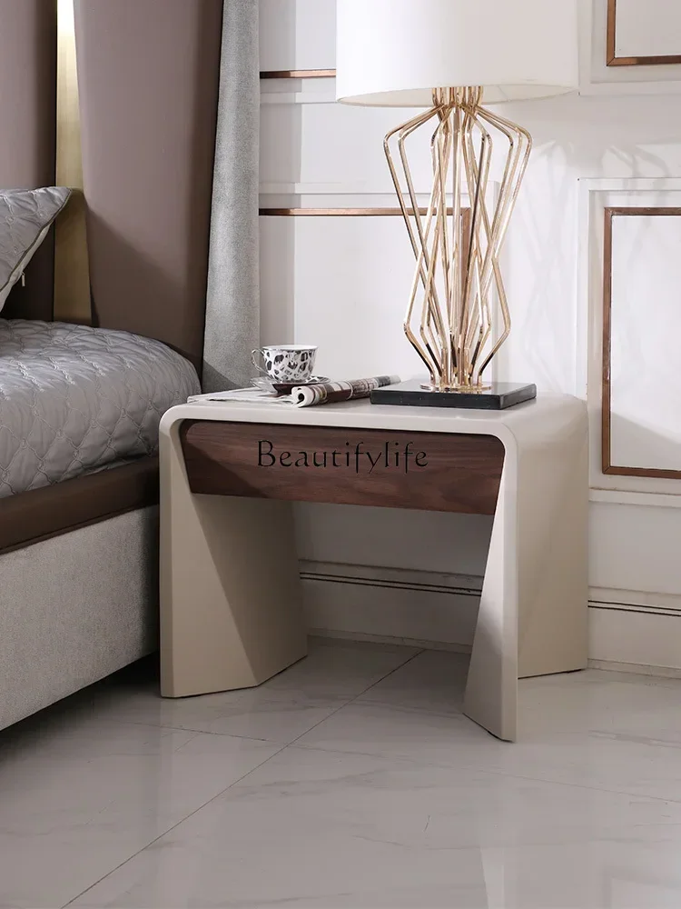 BJ Whole House Furniture Italian Minimalist Special-Shaped Bedside Table Creative Modern And Simple Artistic Bedroom Bedside Cab