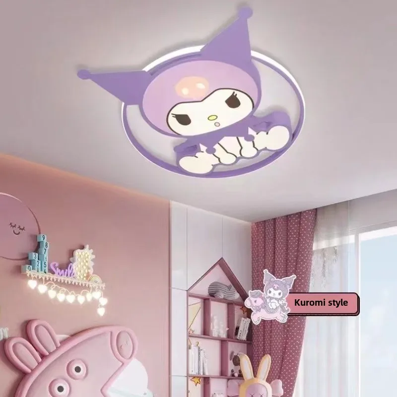 Sanrio My melody Pochacco Cinnamoroll Kuromi quarto infantil simples e fofo criativo formato de desenho animado lâmpada de teto com proteção para os olhos