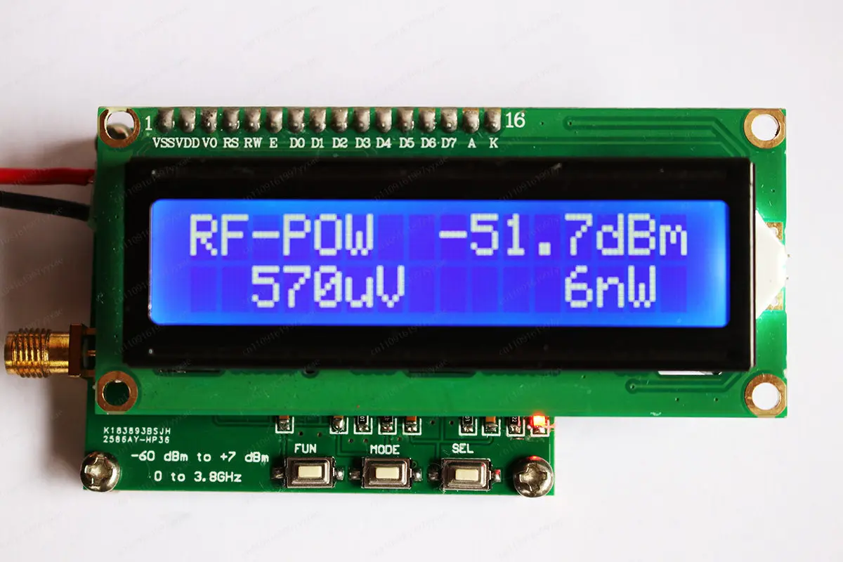 Digital RF power meter 50Hz~3.8GHz -60～+7 dBm