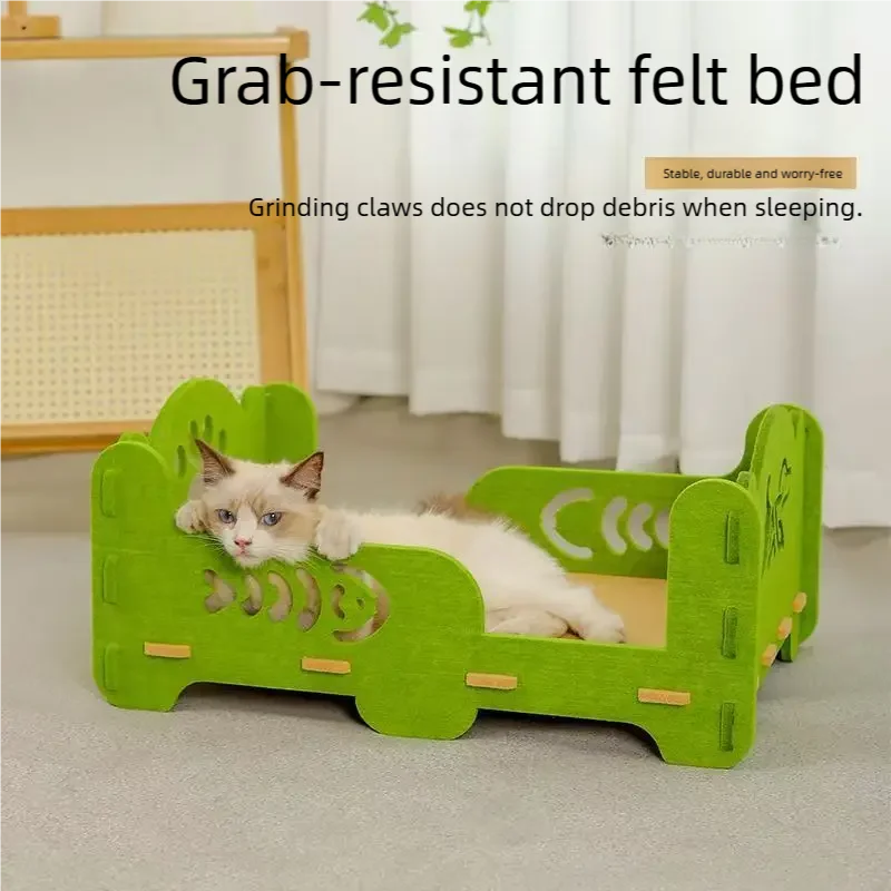 2 Layer Cat Scratching Board Bed House Durable No Lint Large Space All In One Claw Toy For Cats Kittens Indoor Pet Supplies