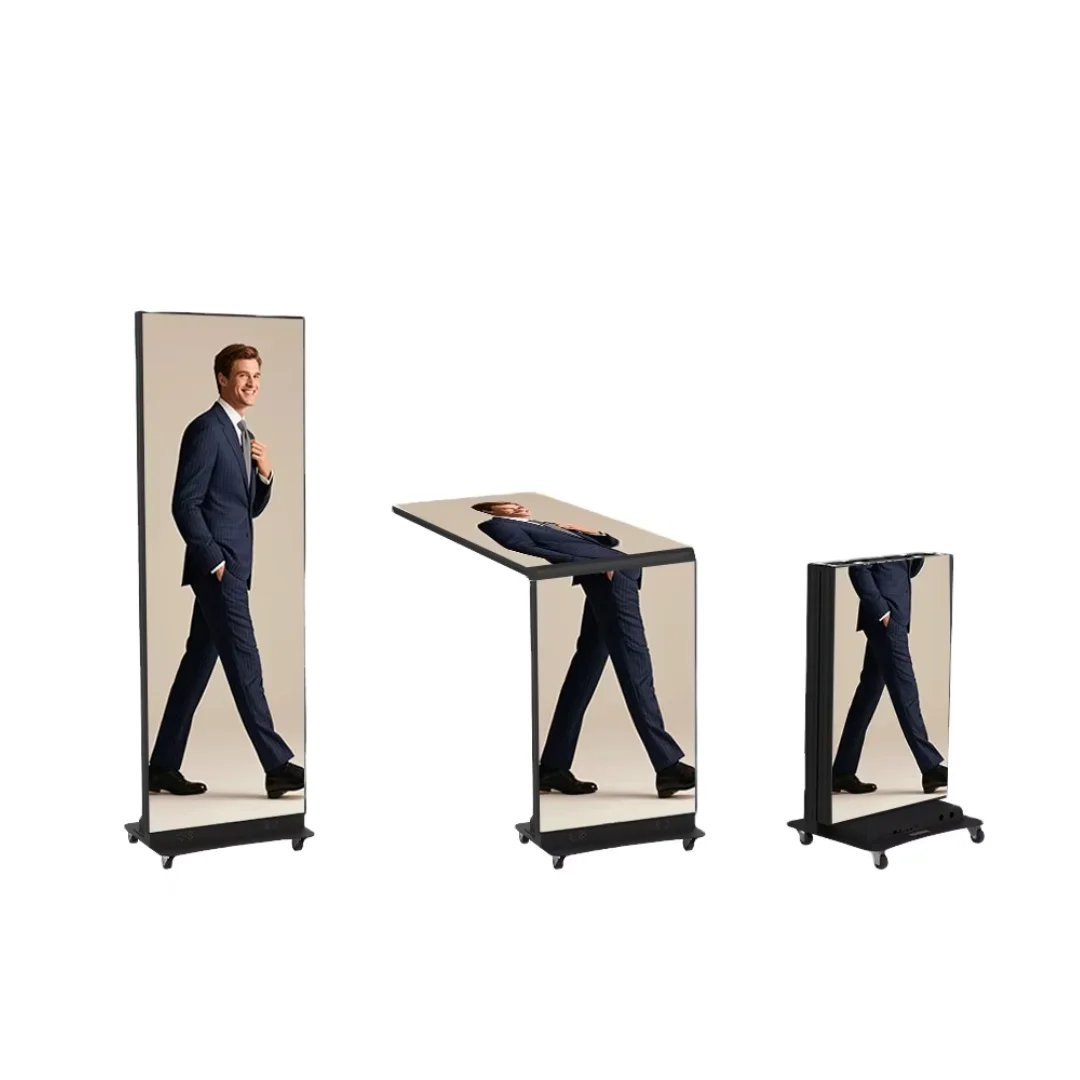 Screen HD Visual LED Signage Foldable With Die-cast Aluminum Structure For Retail Store Elevator Education Applications