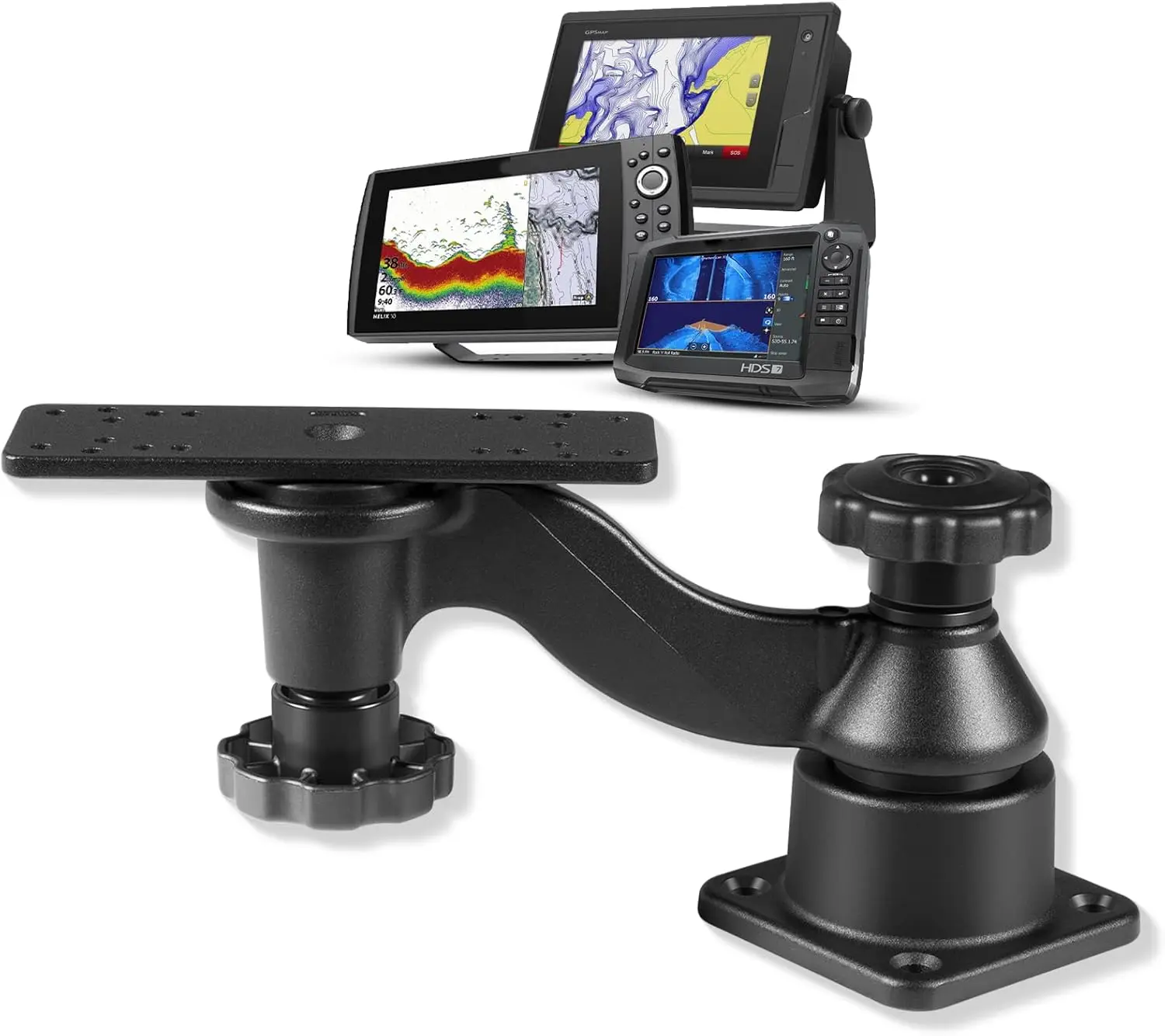 fishfinder-mount-with-6-inch-swing-arm-fit-for-fish-finder-chartplotters-compatible-with-echomap-gpsmap-apex-helix-solix-elite