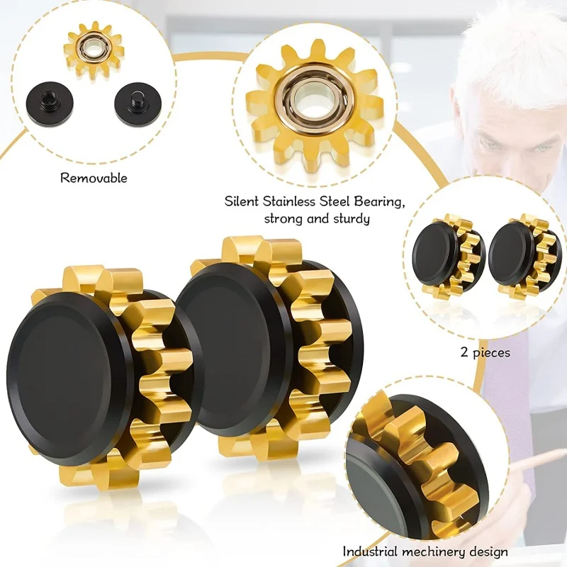Mini metal gear gyroscope Fidget Spinner decompression adult gift silver black gyroscope children's anti pressure hand toy gift