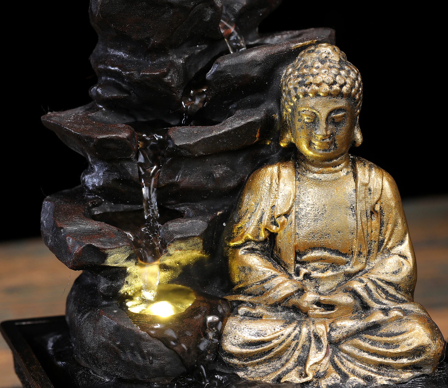 Imagem -06 - Indoor Waterfall Tabletop Water Fountain Buddha Statue Zen Meditation Desktop