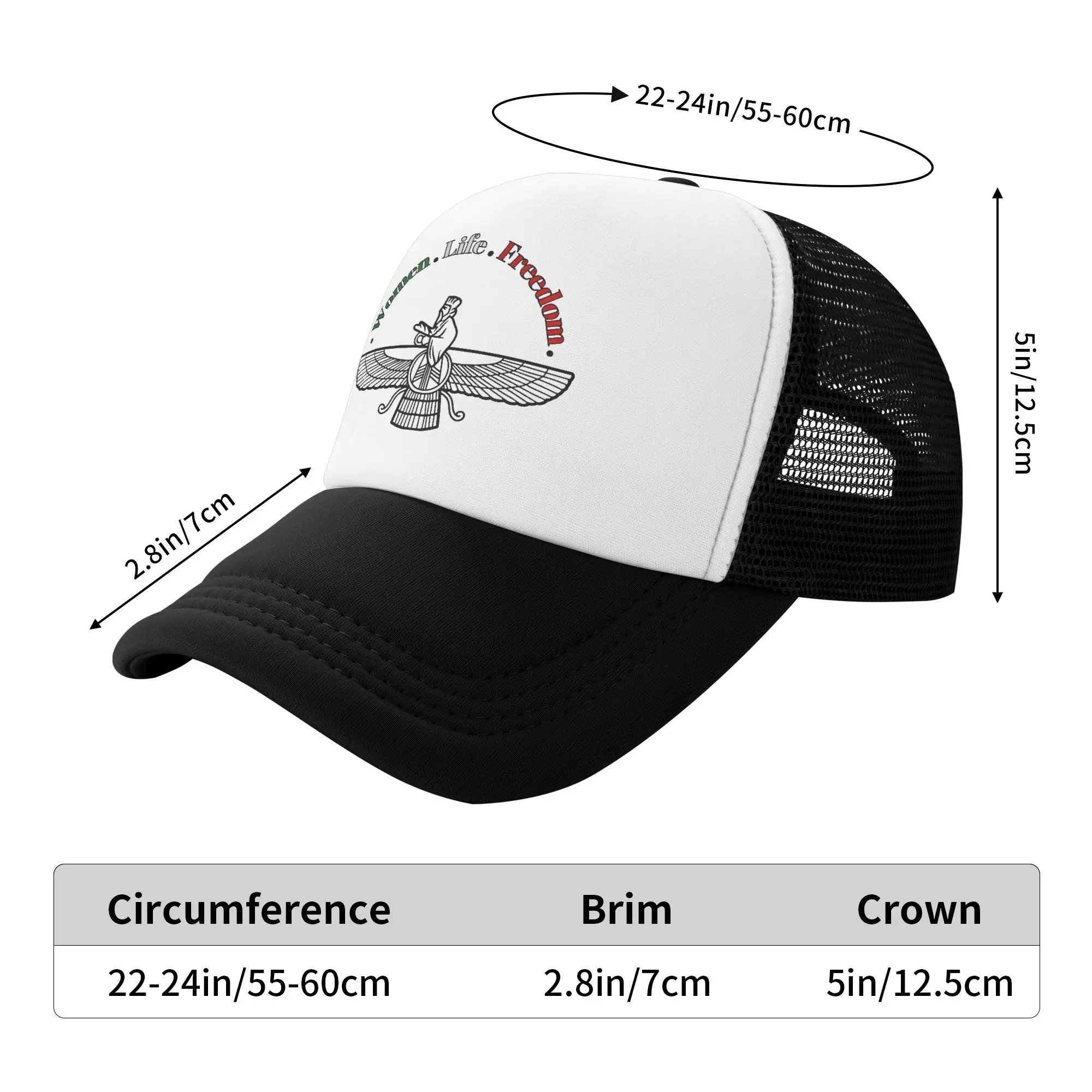 Mesh Sun Hats Women Life Freedom Symbol Zan Zendegi Azadi  Summer Hip Hop Hats For Unisex Men  Casual Dropshipping Baseball Cap