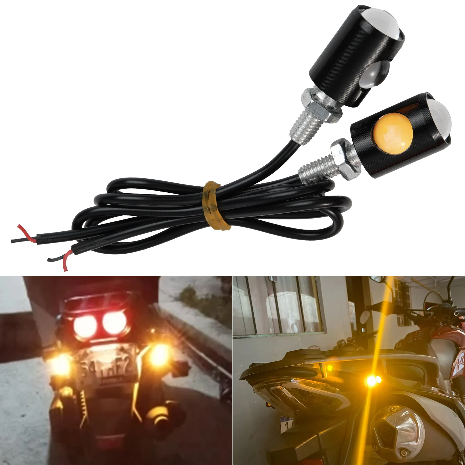 Universal Motorcycle Signal Indicator Light LED Auto Lamp Rear Tail Lamp Fog Driving Light Eagle Eye Light Turn Signal Indicator