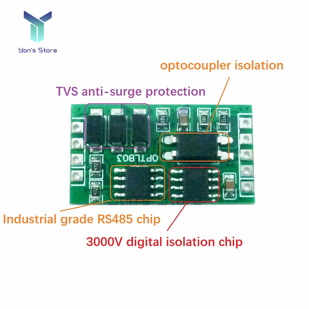 PLC MCU FPGA용 산업용 등급 RS485 - TTL232 UART 절연 통신 서지 보호 모듈