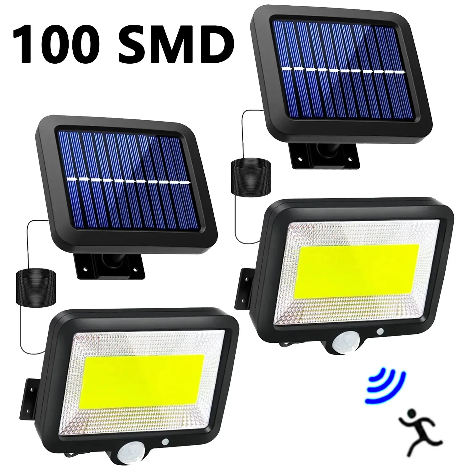 

Супер яркий датчик движения, солнечные разделенные фонари, украшение сада, 3 режима, уличный IP65, водонепроницаемый аварийный настенный светильник для двора