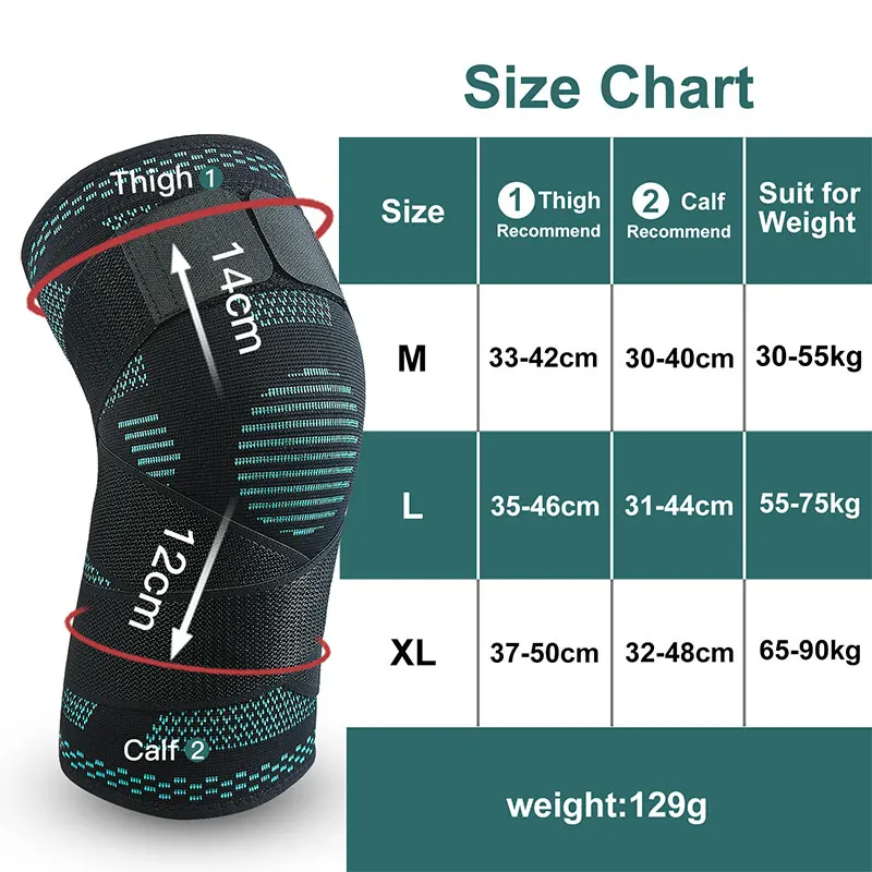 1PC Pressurized Detachable Knitted Sports Knee Pads Badminton Running Fitness Outdoor Mountaineering Knee Pads