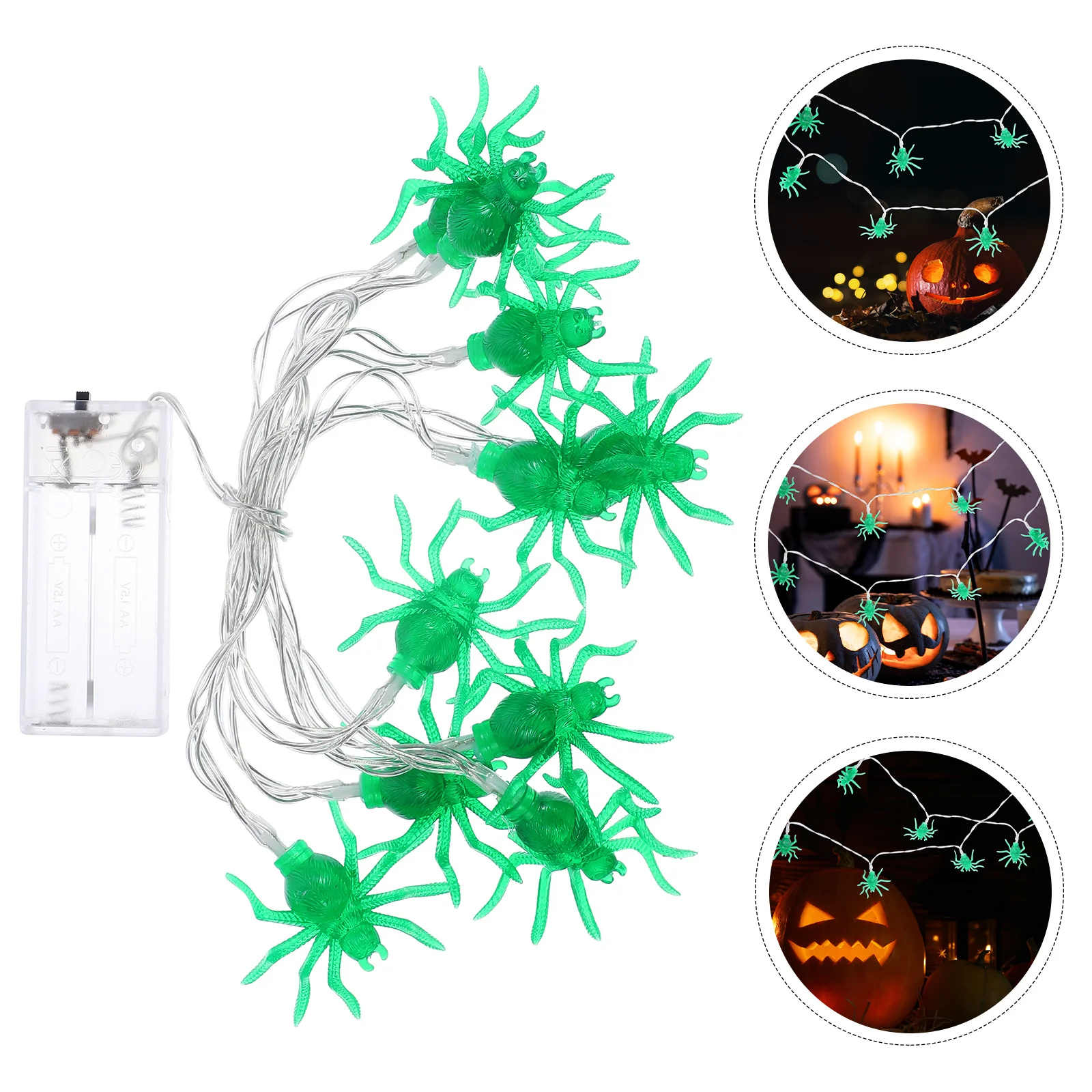 1 pçs led string luz halloween estilo aranha operado lâmpada de festa decorativa halloween string luz decoração