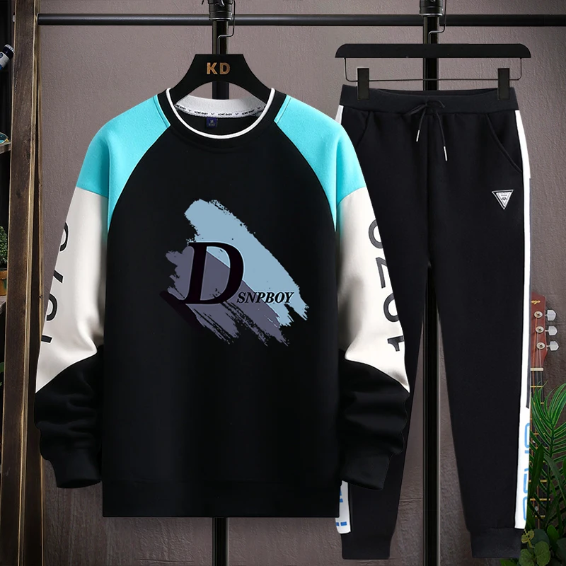 

Men's Casual 2-Piece Sportswear Set Streetwear Fashion Tracksuit Hoodies and Pants Beachwear Spring Sweatshirt Hoodies Sets New