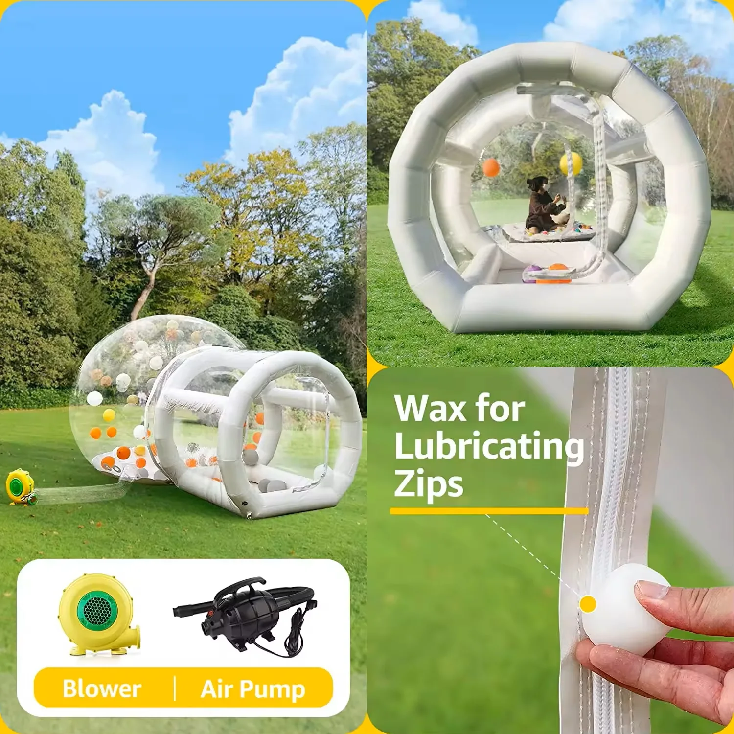 TPU Inflatable Bubble House 10ft Commercial Balloon Bounce House Toddlers Bubble Tent Dome for Backyard Birthday Wedding Party