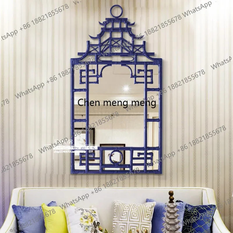 R New Chinese decorative decorative mirror B & B wall hanging dressing living room hanging mirror background wall enigma mirror