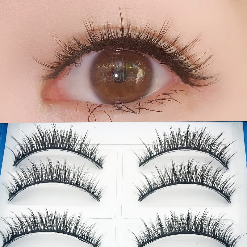 Natural imitation of real and fake eyelashes, recommended by charming eye makeup artists, cross soft and thick style 10 pairs