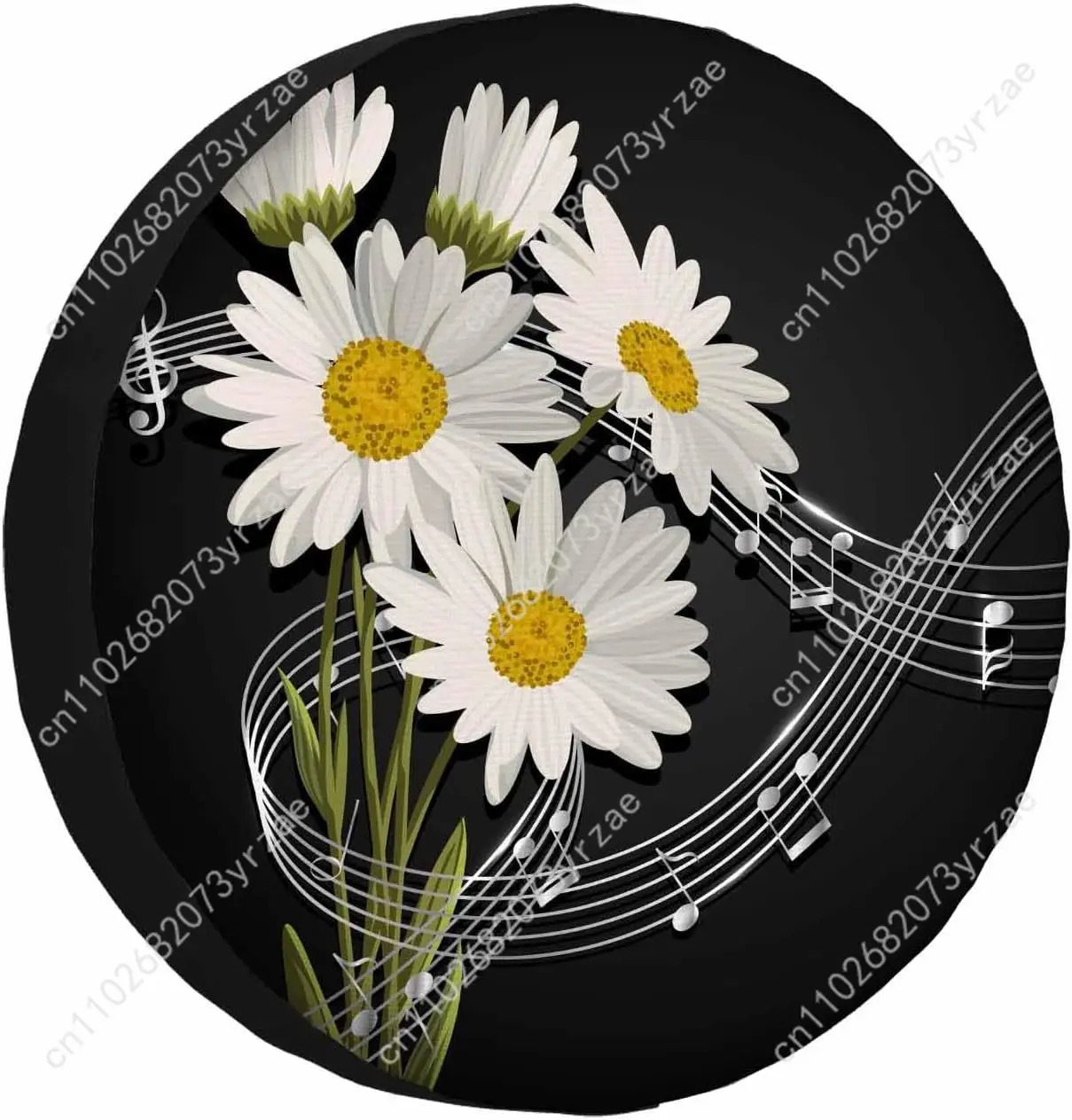 

Music Notes Daisy Various Models Spare Car Tire Cover Prevention Sand Dust rainwaterTire Cover Sturdy Durable Tire Covers