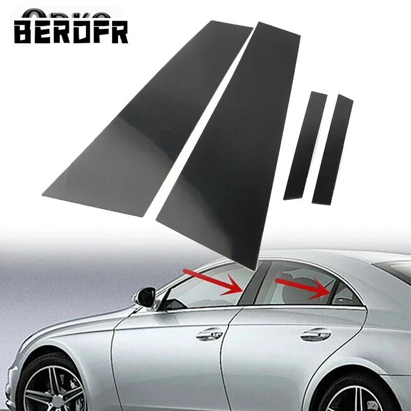 

4Pcs Car Pillar Posts Door Window Trim Cover Sticker Exterior Parts for MERCEDES CLS C219 2006 2007 2008 2009 2010 2011