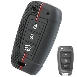 For Hyundai Accent Venue Elantra Genesis Ix35 I30 Sonata Tucson Verna 2018 2019 Silicone Remote Key Fob Ring Case Cover 3 Button