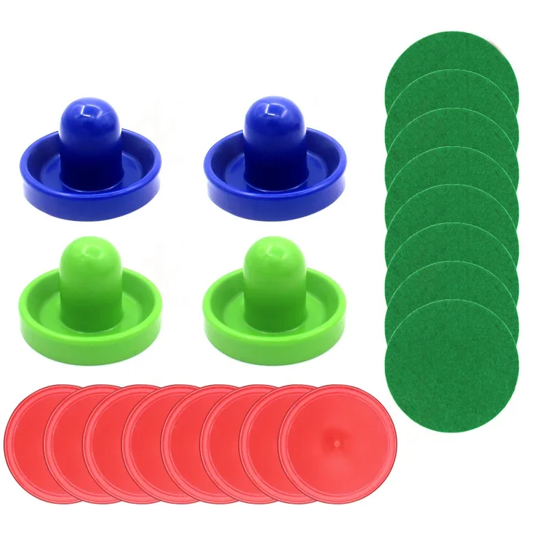 96mm 20pcs/Set Air Table Hockey Disc Tool With Pucks Pusher Flannel Mallet Table Hockey Game Entertaining Toys Plastic 6 Colors