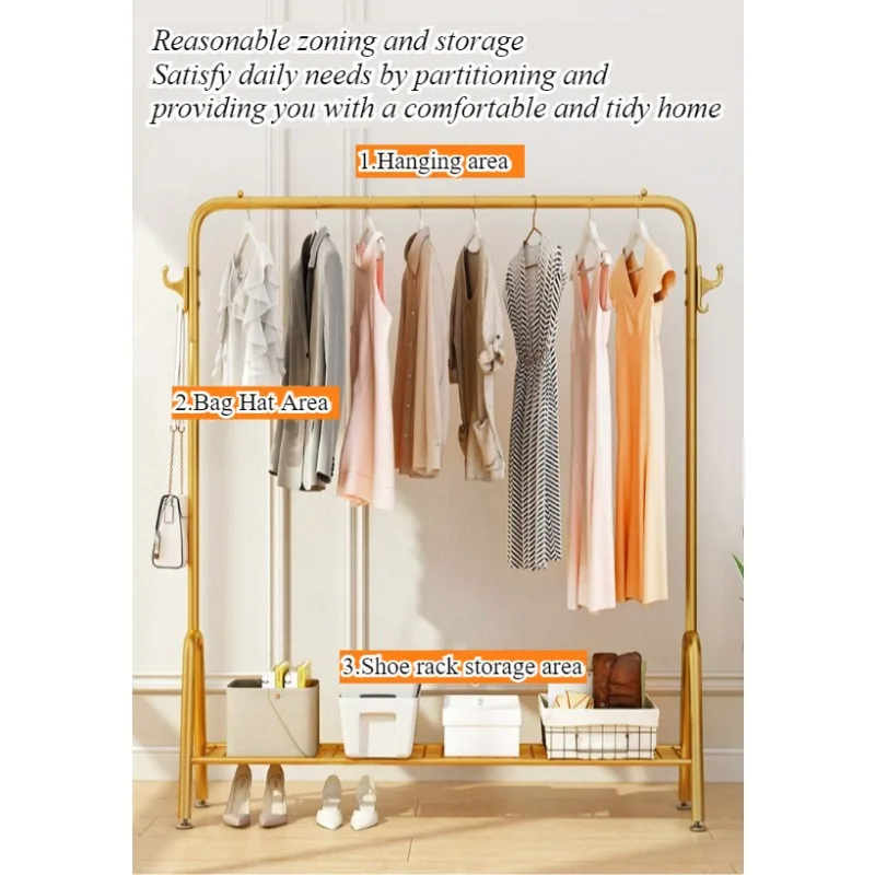 Household floor-to-ceiling hanger small apartment balcony bedroom apartment dormitory removable simple coat rack drying rack