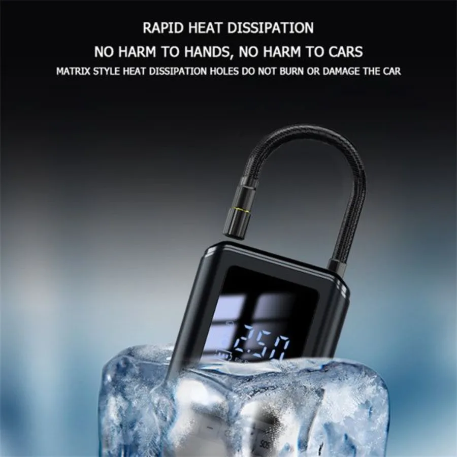 منفاخ إطارات صغير ضاغط هواء للسيارة LED شاشة ديجيتال ضاغط الهواء LED الإضاءة يمكن استخدامها كبنك طاقة: استخدم أ 4