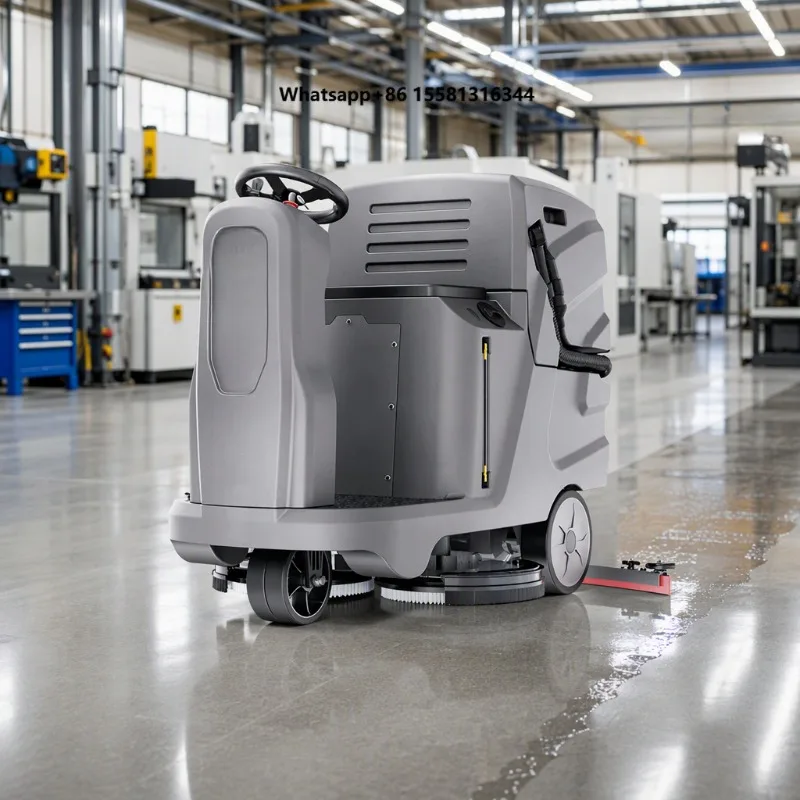 CleanHorse X7 Ride On Floor Scrubber Automatic Industrial Floor Cleaning Machine For Warehouse And Logistics Center, 660mm 24V