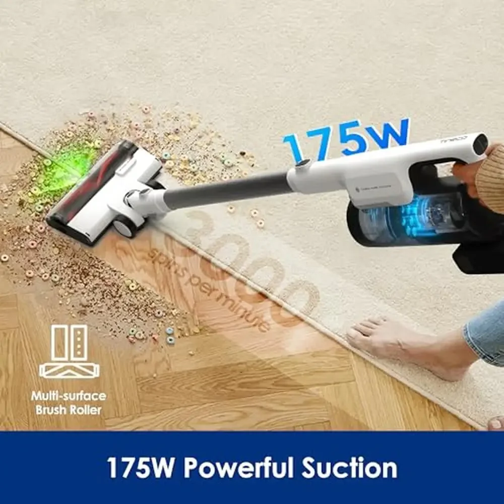 محطة مكنسة كهربائية ذكية لاسلكية 5 175 وات، قاعدة شفط صديقة للبيئة، نظام التنظيف الذاتي، فرشاة ZeroTangle، فلتر HEPA، سويفت كلين