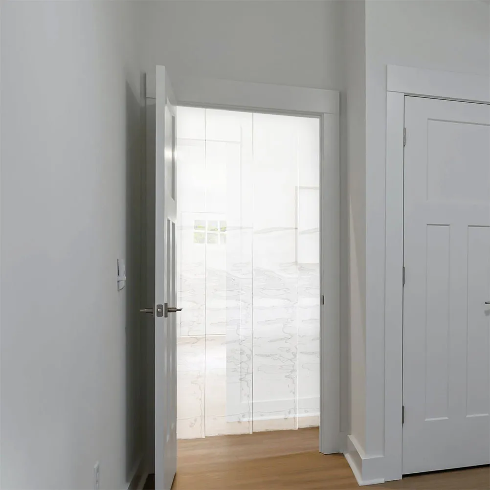 Transparent Plastic Strip Door Curtain 1.7m High Visibility Energy Efficient Doorway Divider for Commercial Spaces Household