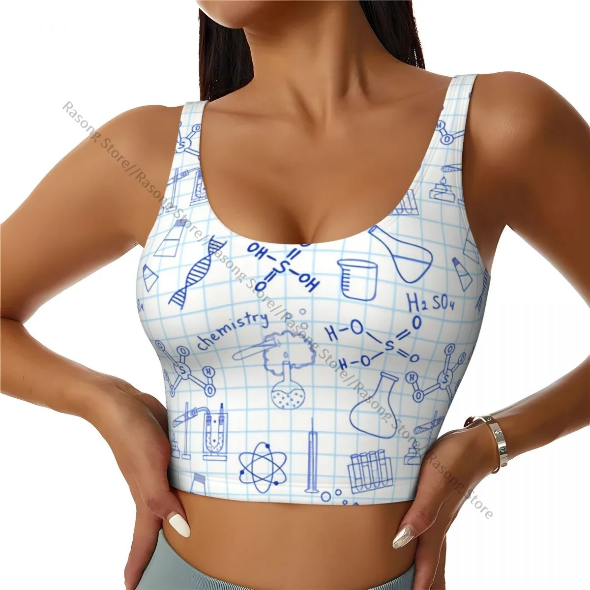 Sports Bra Women Running Yoga Clothes Vest Science Chemistry Geometry Math Nerd Geek And Genius Print Gathering Fitness Vest