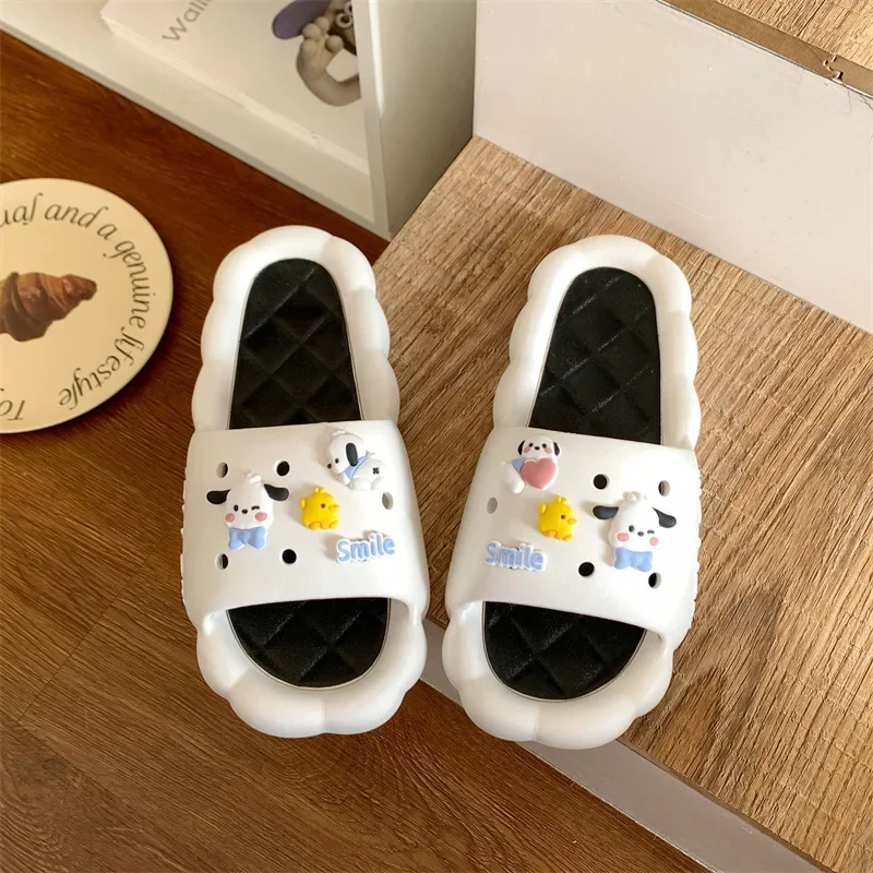 women shoes slippers women slides Flip Flops summer Beach Sandal pup piggy Cartoon Cute Kawaii charm Non Slip Cloud female men