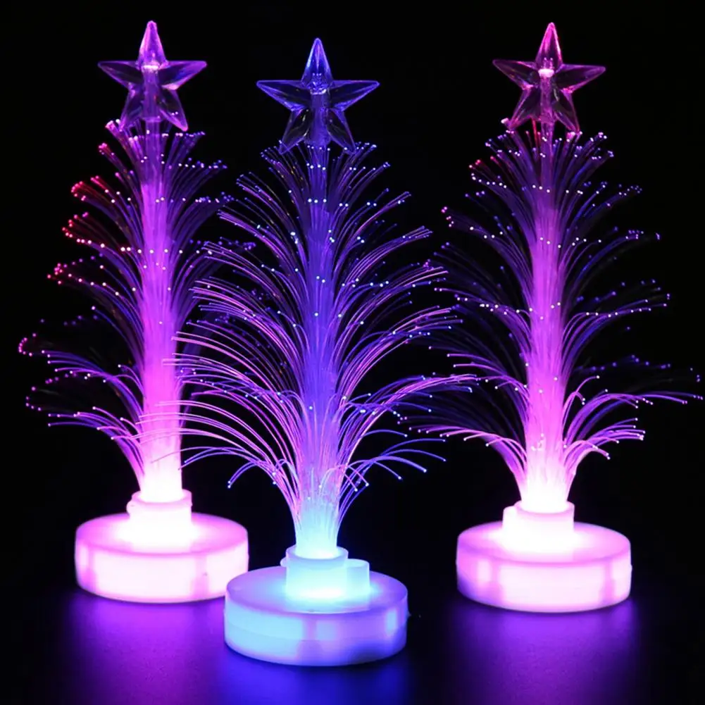 LED Fiber Optic Nightlight Christmas Tree Lamp Light Creative Star Christmas Tree Light Xmas Decoration Night