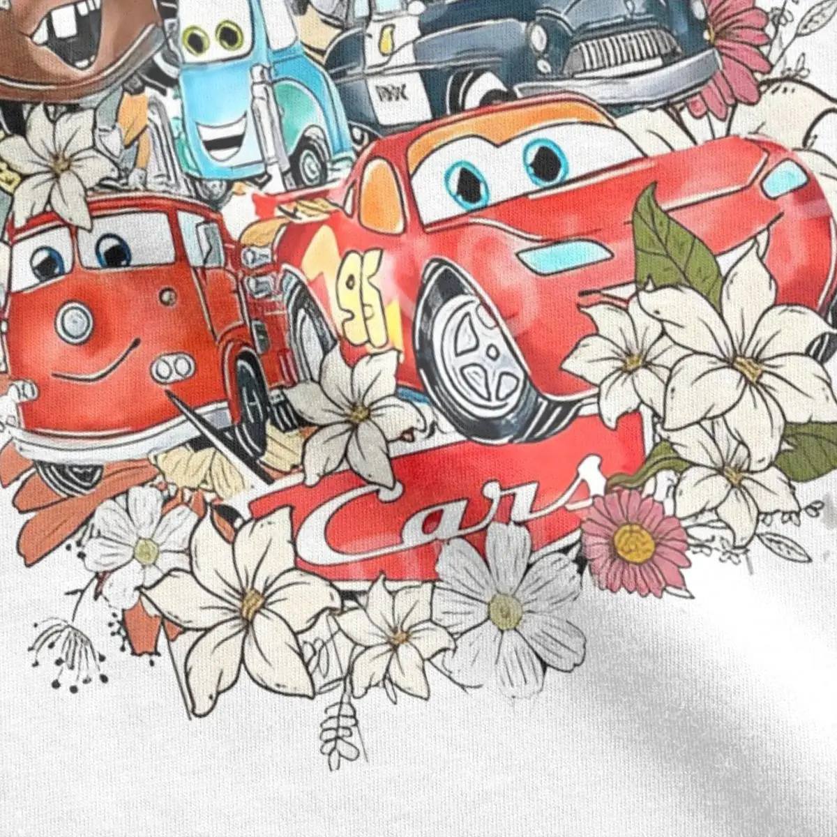 Lightning Mcqueen T Shirt 2025 Beach flowers Vintage T Shirts Dropshipping Casual Novelty Tshirt For Woman Printed Tees