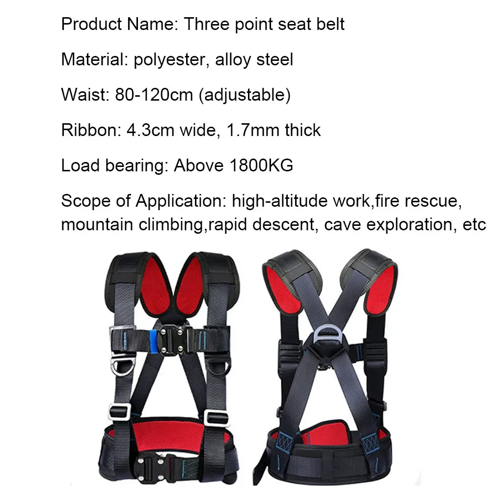 Three Point Work Safety Belt High-altitude Full Body Harness Safety Rope Hook Rock Climbing Electrician Construction Equipment