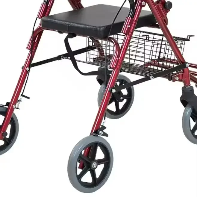 Elderly Push-Enabled Shopping Cart Seniors' Walker Rollator with Practical Features Foldable with Seat