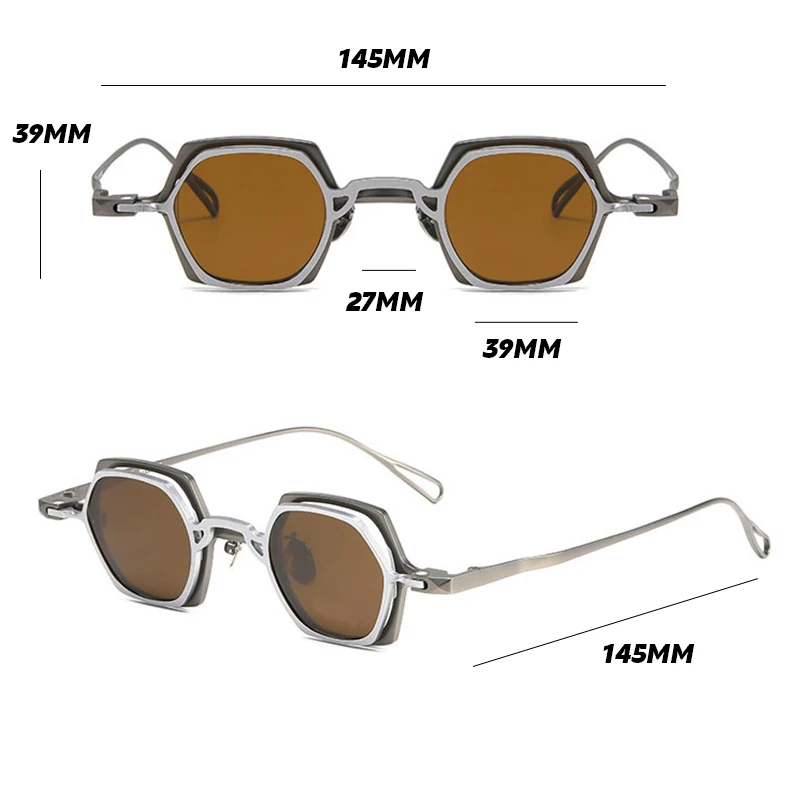 2 In 1 Magnetic Clip Vintage Pure Titanium Eyeglasses Frame Men Polarized Sunglasses Frame Women Luxury Brand Designer Eyewear