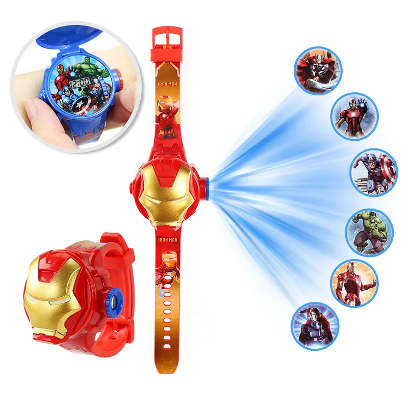 2025 Nieuwe 3D Projectie Spiderman Kinderen Horloges voor Kinderen Bevroren Elsa Meisjes Digitale Klok School Student Gift relogio infantil