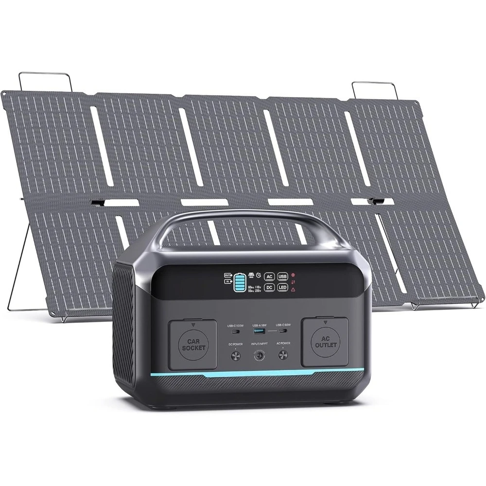 

Solar Generator 600W (1200W Surge), Portable Power Station with 100W Solar Panel, 576Wh (180,000mAh) LFP Battery