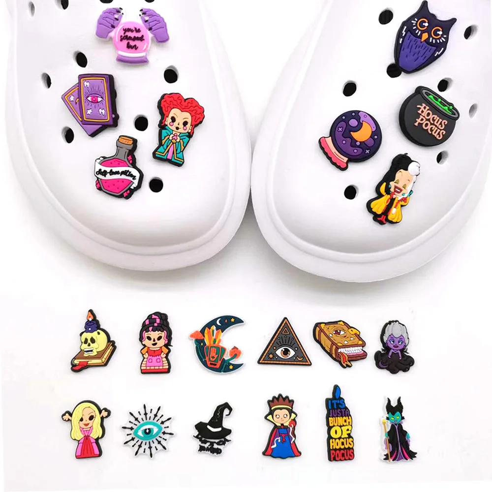 1pcs Halloween witch Shoe charm DIY Cartoon Animals Shoe Decoration Charms Kids Gift