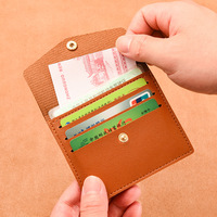 Ultra Thin Mini Women Card Holder Wallet Leather Hasp Simple Business Bank Credit ID Card Holder Small Coin Cards Cover Pouch