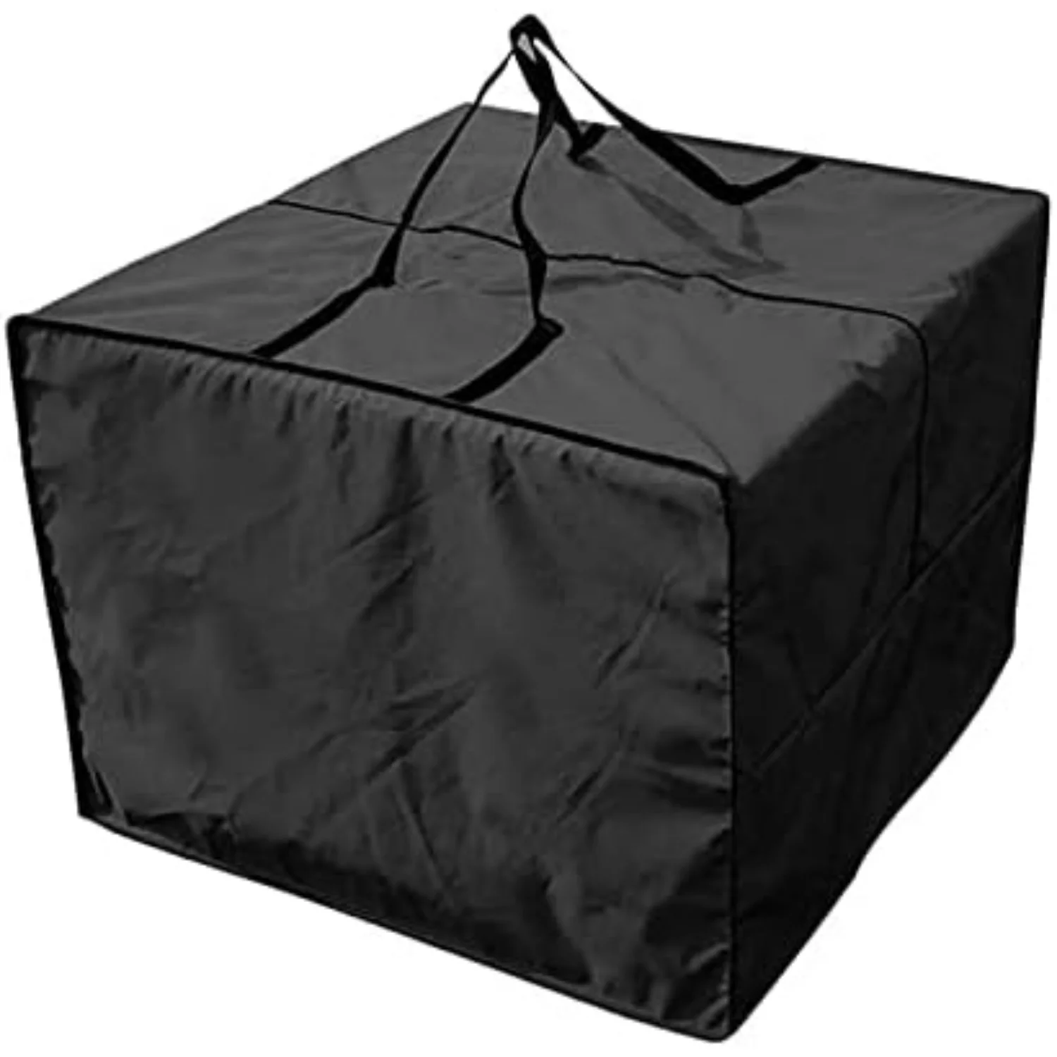 Outdoor Cushion Bag, Waterproof Patio Cushion Storage with Zipper and Handle - 31.9''x31.9''x24'' (Black)