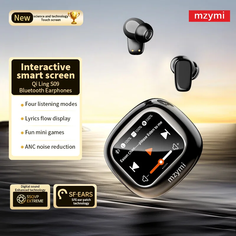 

MIJIA mzymi QLS09 ANC+ENC Wireless Earphone TWS Touch Screen Bluetooth Headset Active Noise Cancelling Sport Hedphone With Mic