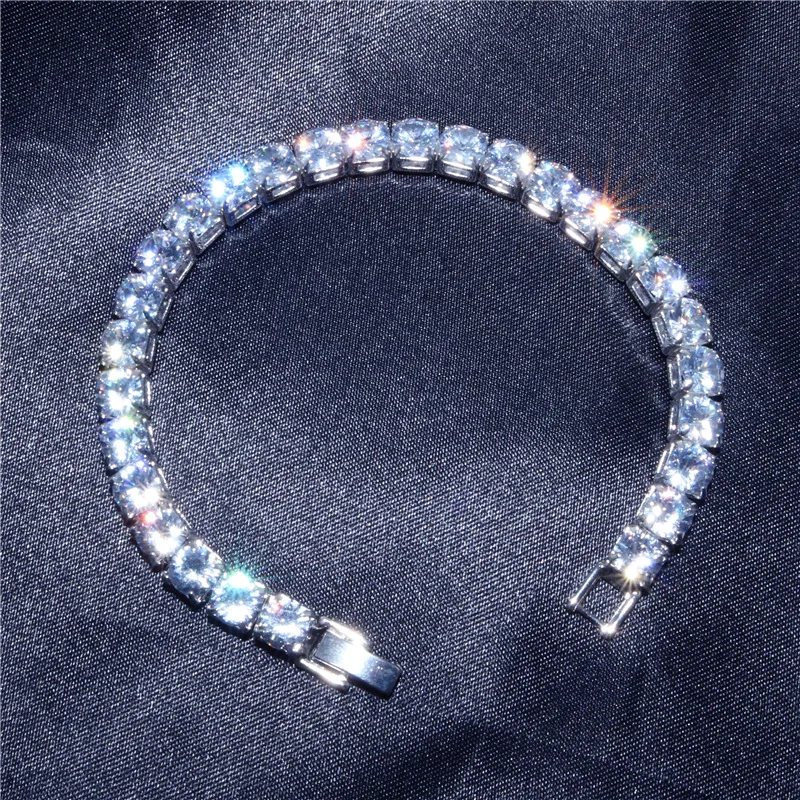 Cubic Zirconia Tennis Bracelets for Women Iced Out Chain Silver Color Bracelet Men Zircon Armband CZ Pulseras Jewelry Gift