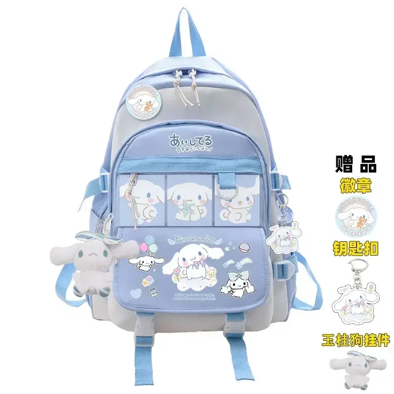 Sanrio Anime Cinnamoroll torba studencka plecak rodzic-dziecko plandeka, Mochilas aestehic dla dzieci Kawaii, plecak w koreańskim stylu