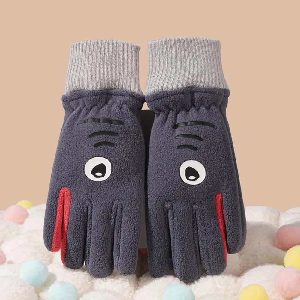 Kids Ski Gloves Kids' Cold Weather Gear Cartoon Ski Gloves for Kids with Elastic Cuffs Warm Winter Gloves for Outdoor Snowboard