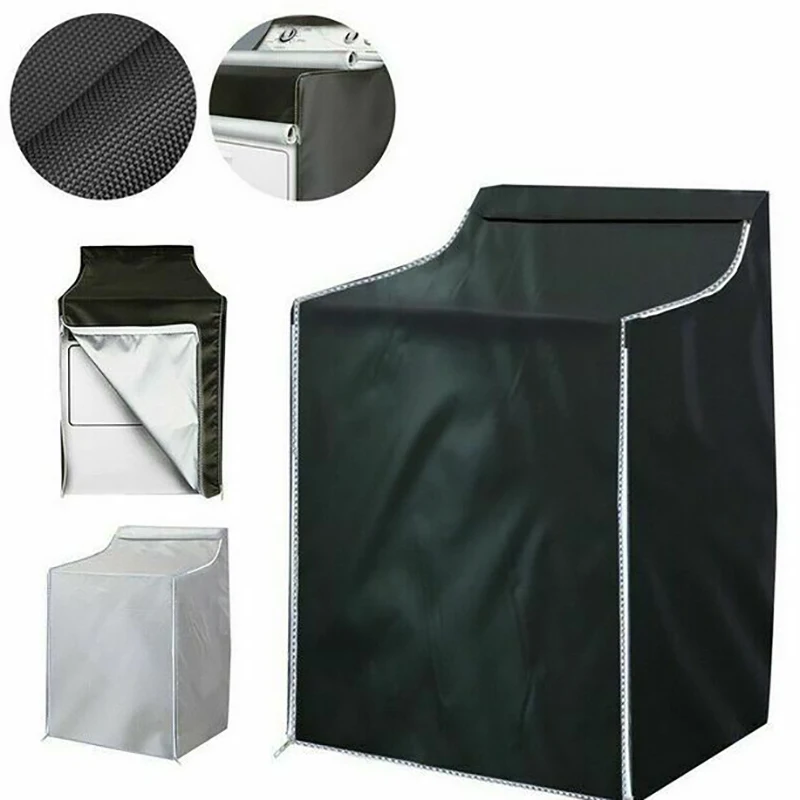 洗濯機カバー 洗濯機カバー 洗濯乾燥機保護 防塵 防水 日焼け止めカバー-シルバー