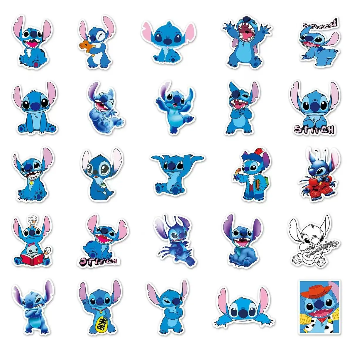 10/50pcs Disney Cute Cartoon Lilo & Stitch Stickers Decals Kid Toy DIY Laptop Suitcase Notebook Decoration Self-adhesive Sticker